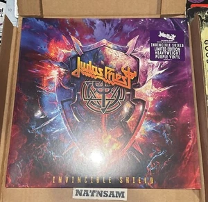 Judas Priest Purple ColoredVinyl LP Invincible Shield AUTOGRAPHED INSERT SIGNED - Picture 1 of 2