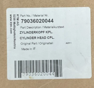 ОРИГИНАЛЬНАЯ ГОЛОВКА БЛОКА ЦИЛИНДРОВHUSQVARNA KTM 2016-2022 250SXF XC-F / FC250 НОВАЯ 79036020044 - Изображение 1 из 4
