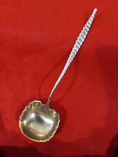 WHITING OVAL TWIST STERLING SILVER 6 1/4" GOLD WASH BOWL SAUCE LADLE