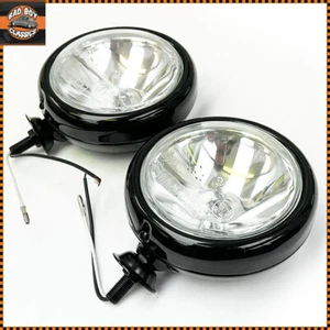 5" Pair Black Classic Car Halogen Spotlamps Spotlights Universal - Picture 1 of 6