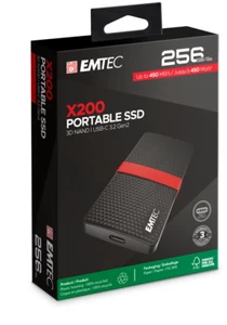 Emtec SSD 3.2GEN1 X200 256GB PORTABLE - Afbeelding 1 van 2