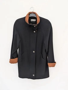 Avoca Coat Womens UK 12 Wool Cashmere Trench Jacket Smart Ireland Zip Vtg EU 38 - Picture 1 of 9