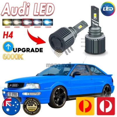FARO LED para Audi 80 90 Sport S2 Quattro Bombilla Actualización CANBUS H4 BAJO ALTO Foto 1 de 4
