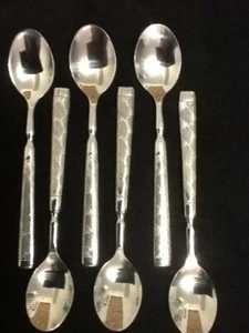 Lot of 6 HEAVY QUALITY TEA Spoons Stainless Steel 1/2 Dozen 6.5" X 1.5" Set Six - Picture 1 of 3