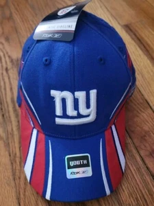 REEBOK HAT NEW YORK GIANTS YOUTH FLEX VINTAGE Y2K 2007 PATENT PENDING 1ST NWT - Picture 1 of 7