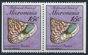 Micronesia 85a pair,MNH.Michel 144 D/D. Shells 1989. - Picture 1 of 1