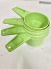 set of 4 Green Tupperware Measuring Cups Cooking Baking Kitchen Vintage BL+