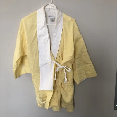 Bata para mujer Crabtree & Evelyn algodón amarillo corta manchas talla XS/S Cottagecore Foto 1 de 4