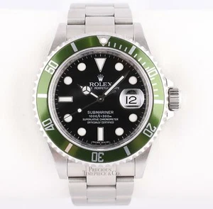Rolex Men Submariner Date 16610V Steel Watch 40mm Kermit Green-2008 BOX/PAPER - Picture 1 of 6