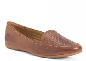 NEW BORN Ahorn geflochten Muster Vollnarbenleder flache Halbschuhe braun Größe 6 - Bild 1 von 8