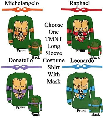 Unisex TMNT Adolescente Mutante Tortugas Ninja Halloween Disfraz Juegos con disfraces Camiseta Foto 1 de 4