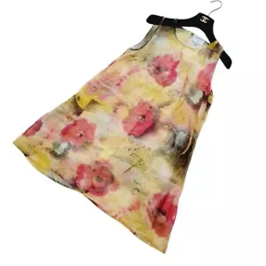 CHANEL Dress Silk Chiffon Camellia Dress with Scarf Size 38 Women's Auth - Picture 1 of 11