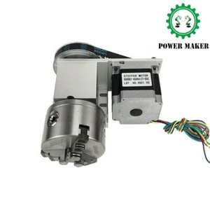 4 Axis 4th A Axis Rotary Axis NEMA 34 86 Stepper Motor CNC Indexing Head 4 Jaws - Picture 1 of 11
