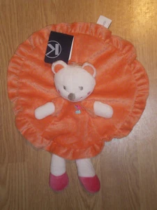 Doudou Peluche ours bear bar orso plat fille rond orange kitchoun Kiabi - Picture 1 of 1