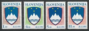 Slovenia 1991 Coat of Arms 4 MNH stamps