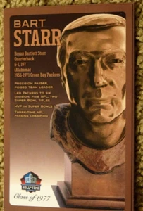 PRO FOOTBALL HALL OF FAME: "BUST POSTCARD," QB BART STARR, Class of 1977, New - Picture 1 of 3