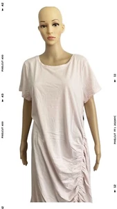 Ruched Cotton Blend T-Shirt Dress - Picture 1 of 3