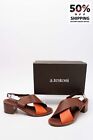 RRP€314 A.TESTONI Leather Sandals US9 UK8.5 EU39 Criss Cross Made in Italy