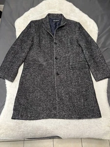 J. Crew Mercantile Men’s Herringbone Trench Coat Wool Blend Size 44 - Picture 1 of 9
