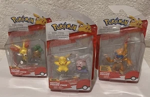 Lot Of 3 Pokémon Battle Figures, Fennekin & Bonsly Pikachu & Goomy Monferno READ - Picture 1 of 6