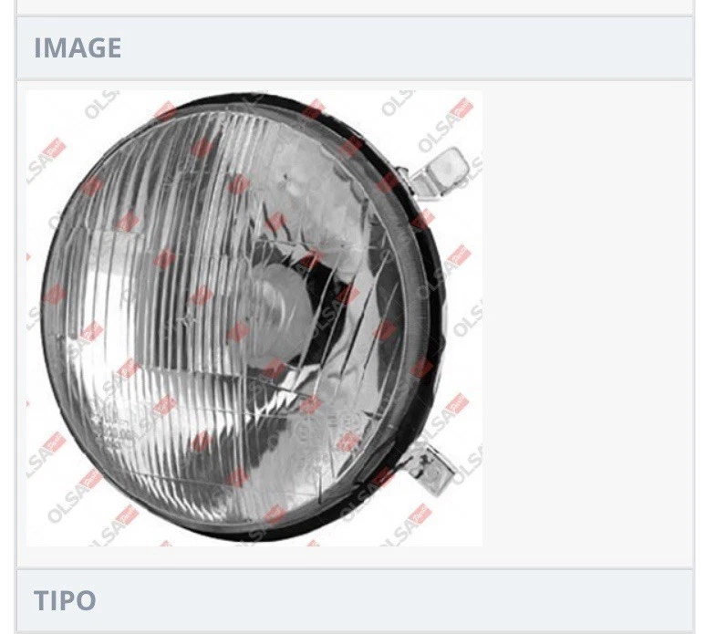 Faro Anteriore Proiettore Fiat OM 40 50 Iveco Daily Grinta sx = dx - Immagine 1 di 1