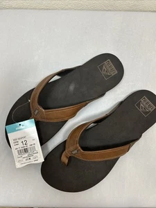 Reef Newport Flip Flop Sandals Tan Brown Mens Sz 12 Thong Summer Casual Comfort - Picture 1 of 8