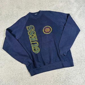 Vintage GUESS USA Navy Blue Vertical Spellout Crewneck Sweatshirt Mens M - Bild 1 von 5