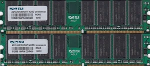 1GB 2x512MB PC-3200 DDR-400 ATLA AD1LHG12WOWT-4CGD DDR1 Desktop MEMORY RAM KIT - Picture 1 of 4