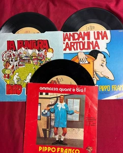 Lotto 3 Dischi 45 Giri Pippo Franco La Puntura Mandami una Cartolina Ammazza - Picture 1 of 3