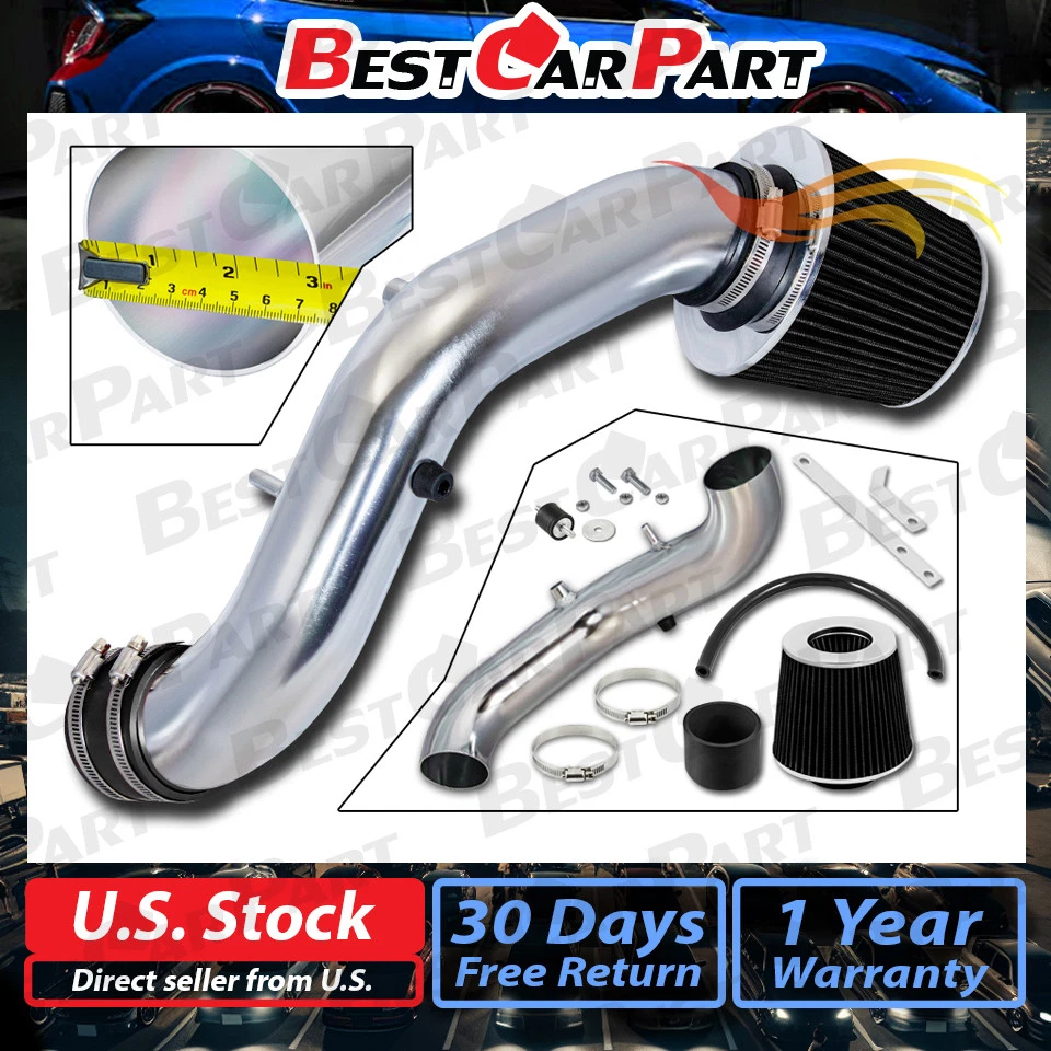 BCP BLACK para Acura 2002-2006 RSX Type S 2.0L L4 sistema de entrada de ar de corrida + filtro - Imagem 1 de 4