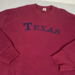 Vintage Texas Crewneck Sweatshirt Mens XLarge Red Pullover Fruit of the Loom - Picture 1 of 4