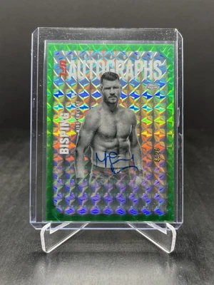 2025 Topps Chrome UFC Michael Bisping Legends Auto Green Geometric 92/99 #OLA-MB - Image 1 of 2