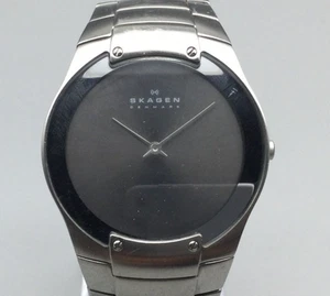 Skagen Denmark Watch Mens 39mm Stainless Steel Gray Dial New Battery 7" - Picture 1 of 13