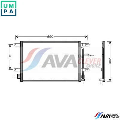 CONDENSER AIR CONDITIONING AI5238 FOR SEAT AUDI A4/S4/Convertible CJCC 2.0L 4cyl - Image 1 of 4