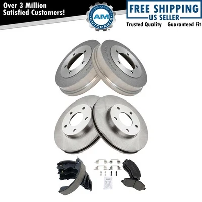 Front & Rear Brake Pad & Rotor,Shoe & Drum Kit Ceramic Fits 01-05 Mitsubishi - Image 1 of 4