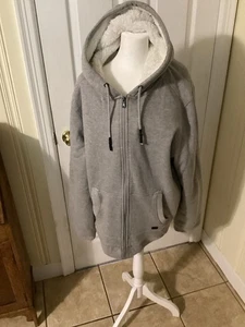 Buffalo David Bitton Sweatshirt Jacke Herren Gr. XXL grau Reißverschluss Kapuze Sherpa EC - Bild 1 von 10