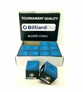12 PIECES / BOX of BLUE Tournament QUALITY Snooker or Pool CUE TIPS TABLE CHALKS - Picture 1 of 4