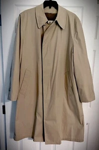Cappotto trench nebbia nebbia vintage anni '70 Londra fodera in pile rimovibile marrone chiaro 42 lungo - Foto 1 di 8