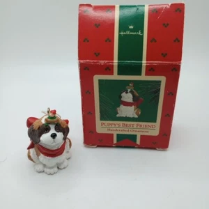 #H) Vintage Hallmark Keepsake  1986 Ornament Puppy's Best Friend - Picture 1 of 1