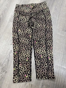 betsey johnson performance capri leggings Animal Print Rose Workout  Cheetah S - Picture 1 of 1