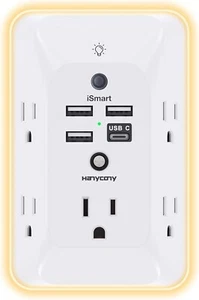 Outlet Extender with Night Light, Multi Plug Outlet, USB Wall Charger - Photo 1 sur 6