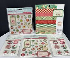 Crate Paper October Afternoon CHRISTMAS 6x6 Paper Brads Pins Embellishments Lot