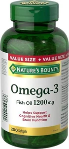 3x Nature's Bounty Fish Oil Pills, Omega 3 Supplement, 1200mg, 200 Softgels - Picture 1 of 2