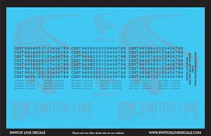 N Scale CSX CSXT Ballast Hoppers Numbering Decal Set - Imagen 1 de 1