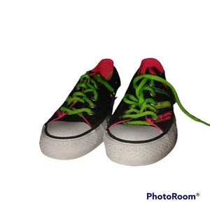 Converse Chuck Taylor CT Womens Ox Neon Ribbon Applique Shoes - Picture 1 of 7