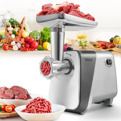 7MAGIC Fleischwolf Elektrische Wursthersteller Edelstahl Wurstfüller Maschine 4.5kg/Min