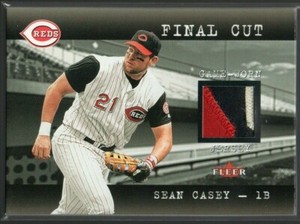 Sean Casey 2001 Fleer Genuine Final Cut 3 Color Jersey Patch #4  Cincinnati Reds