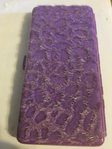 Eclipse Purple Furry Metal 120's Crush Proof Cigarette Case PayPal Accept - Picture 1 of 3