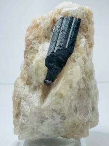 Black Tourmaline-quartzite-symbiotic-Tourmaline-Quartz-500g -Glass Display Base - Picture 1 of 11
