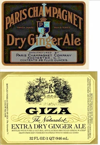 2 Stück - Paris Champagner & Gizeh - Dry Ginger Ale Etikett - unbenutzt - Vintage (P3) - Bild 1 von 3